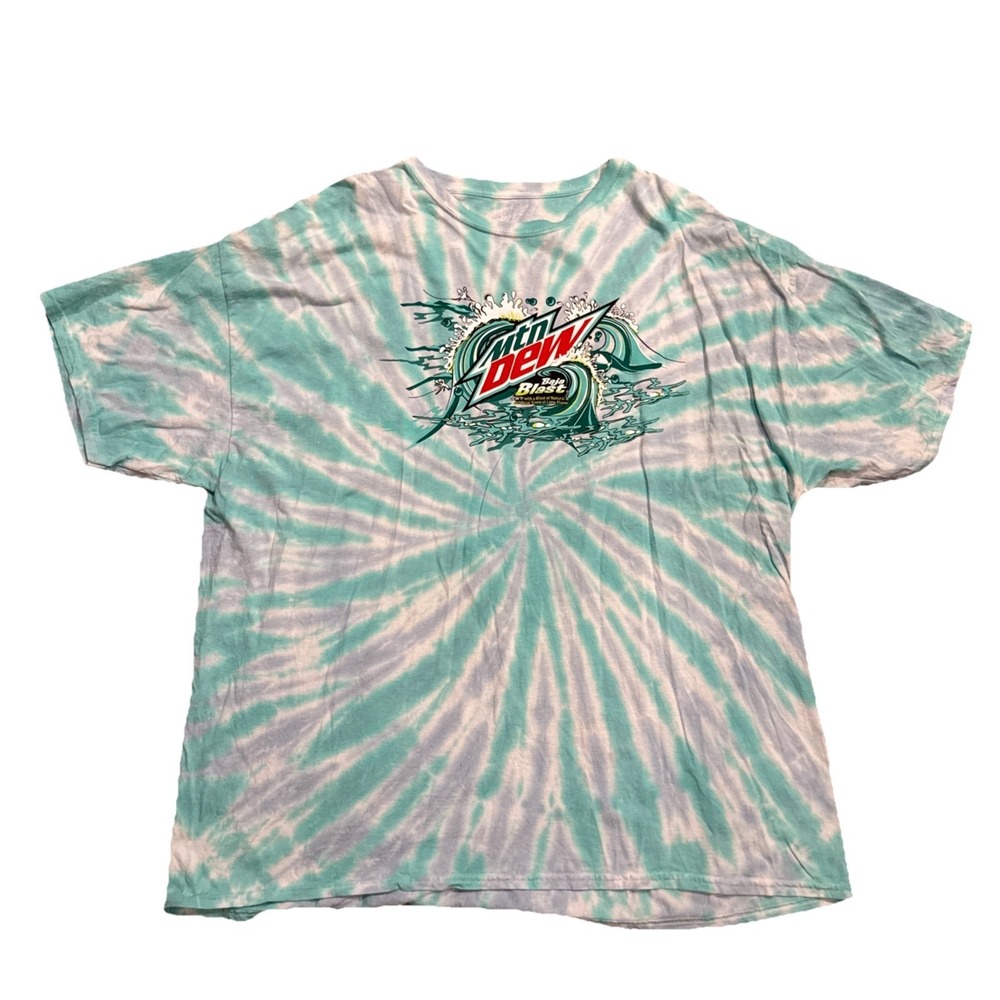 Rare Tie Dye Baja Blast Mtn Dew Soda Promo Shirt Sz 2XL Y2K